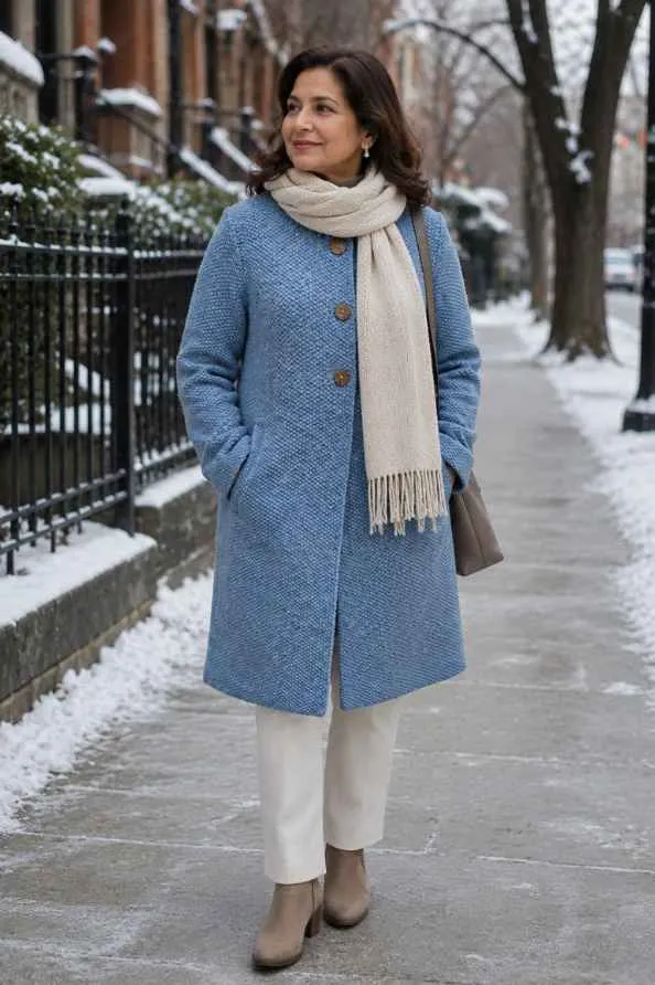 Women-wearing-blue-woollen-coat